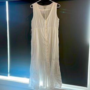 Lucky brand long  white linen dress